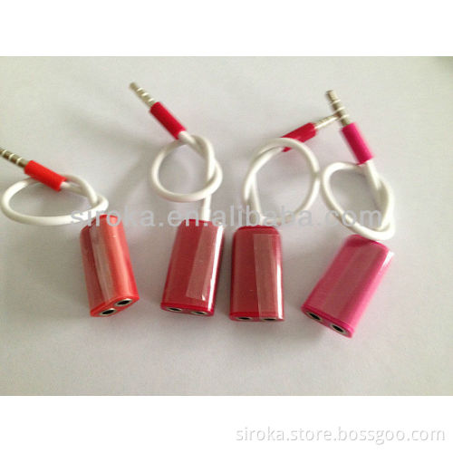 Dual 3.5mm Earbud Earphone Headphone Splitter Earphone Splitter Adapter for Apple iPhone iPod Touch Nano